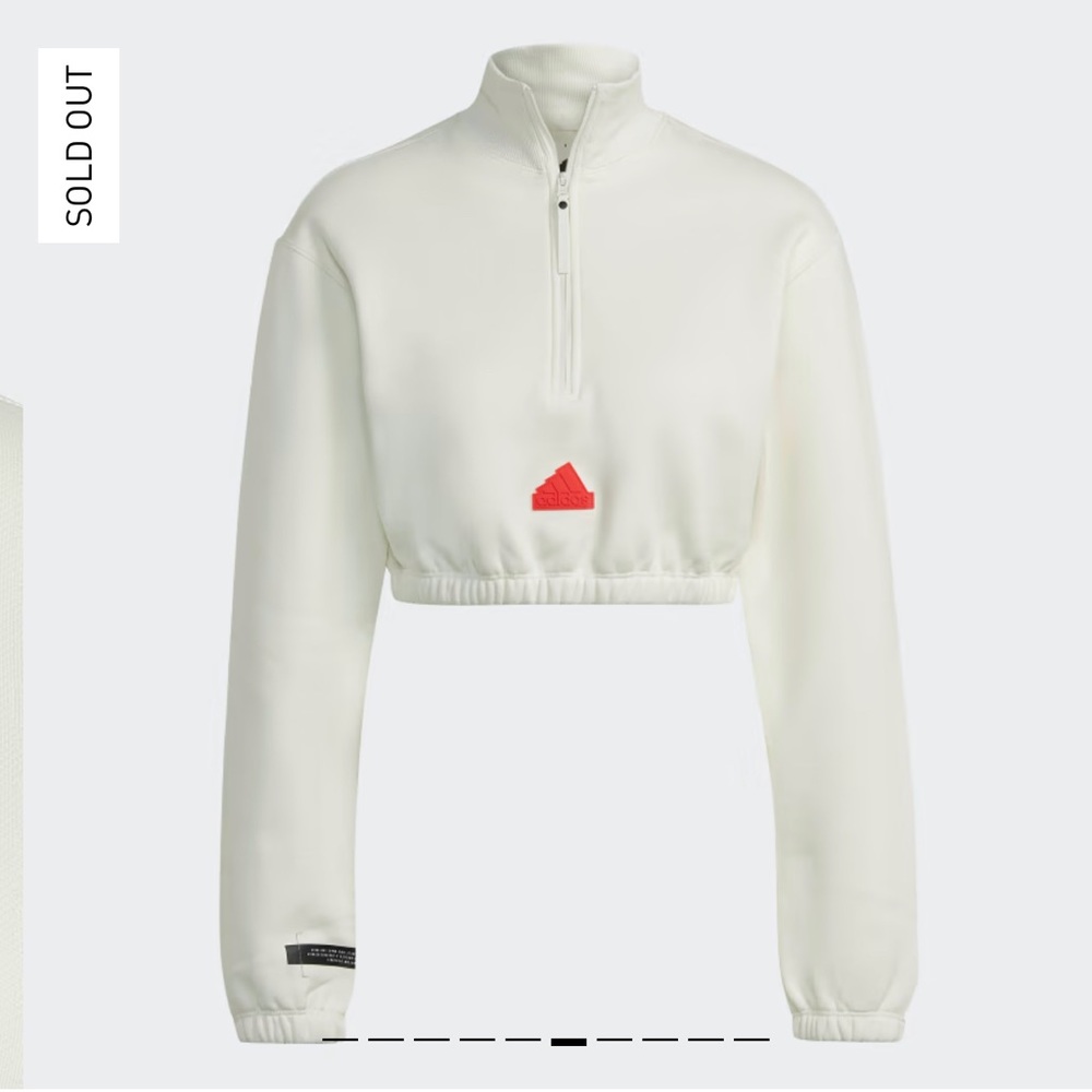 Adidas cropped half zip sweatshirt Medium